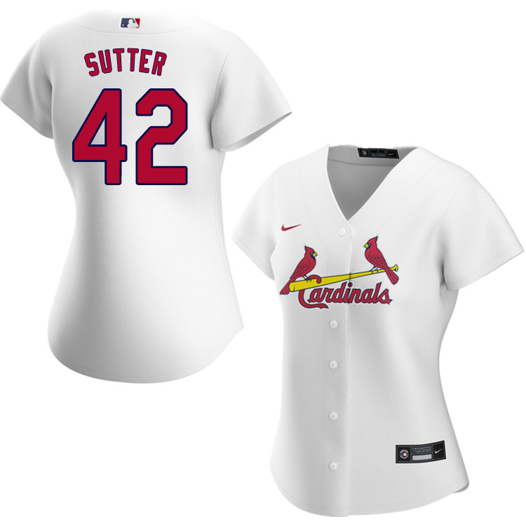 Nike Women #42 Bruce Sutter St.Louis Cardinals Baseball Jerseys Sale-White - Click Image to Close
